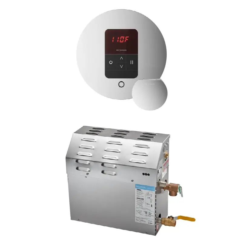 MS 12 kW (12000 W) Steam Shower Generator Package with round iTempo Control