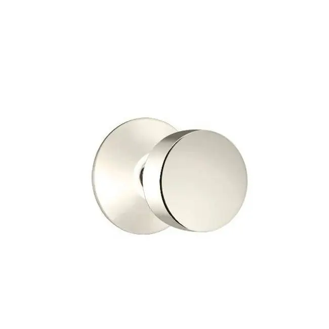 Emtek Passage Interior Mortise Set w/ Modern Rosette & Round Knob, Polished Nickel (LH)