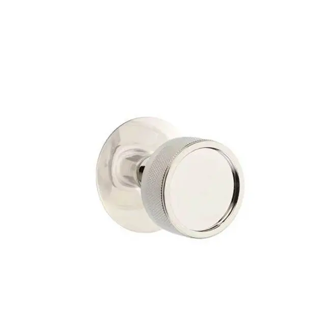 Emtek Select Passage Interior Mortise w/ Modern Rosette & Conical Stem, Knurled Knob, Polished Nickel (LH)