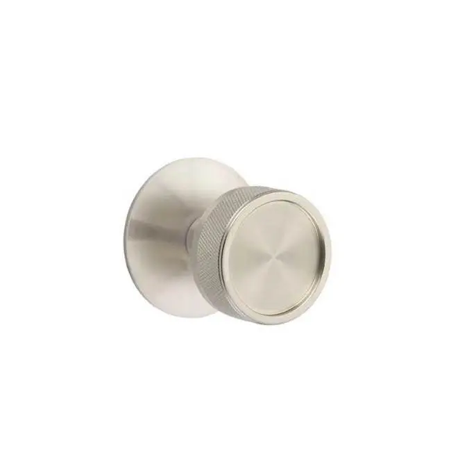 Emtek Select Passage Interior Mortise w/ Modern Rosette & Conical Stem, Knurled Knob, Satin Nickel (LH)