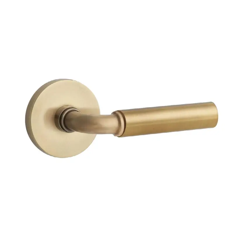 Emtek Select Passage Interior Mortise w/ Disk Rosette & R-Bar Stem, Smooth Lever (RH)