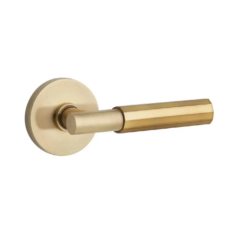 Emtek Select Passage Interior Mortise w/ Disk Rosette & T-Bar Stem, Faceted Lever (RH)