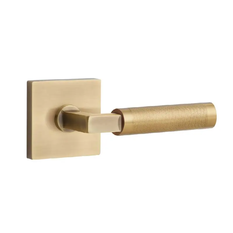 Emtek Select Passage Interior Mortise w/ Square Rosette & L-Square Stem, Knurled Lever (LH)