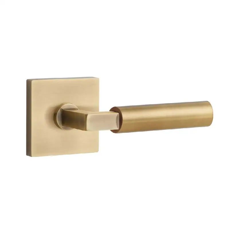 Emtek Select Passage Interior Mortise w/ Square Rosette & L-Square Stem, Smooth Lever (RH)
