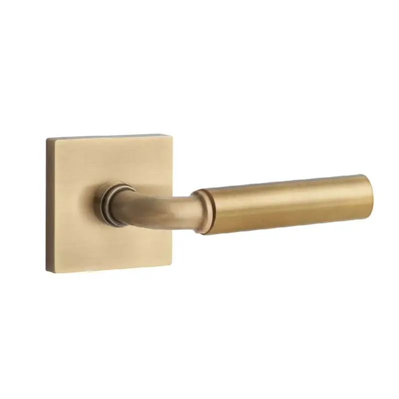 Emtek Select Passage Interior Mortise w/ Square Rosette & R-Bar Stem, Smooth Lever (RH)