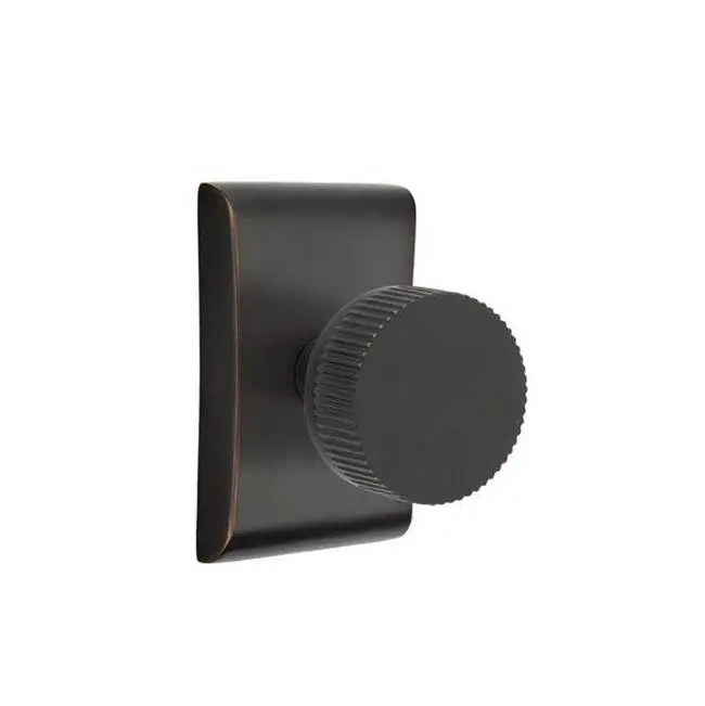 Emtek Select Passage Interior Mortise w/ Neos Rosette & Conical Stem, Straight Knurled Knob, Oil Rubbed Bronze (RH)