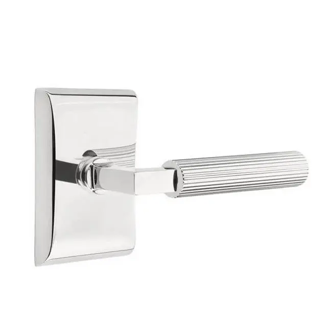 Emtek Select Passage Interior Mortise w/ Neos Rosette & L-Square Stem, Straight Knurled Lever (RH)