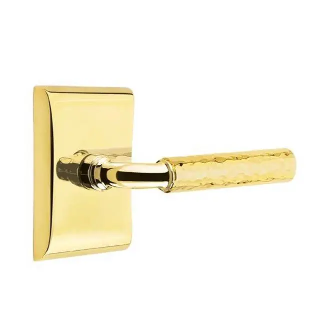 Emtek Select Passage Interior Mortise w/ Neos Rosette & R-Bar Stem, Hammered Lever (RH)