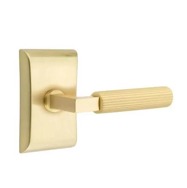 Emtek Select Passage Interior Mortise w/ Neos Rosette & L-Square Stem, Straight Knurled Lever (LH)