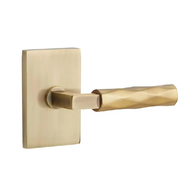 Emtek Select Passage Interior Mortise w/ Modern Rectangular Rosette & L-Sq. Stem, Tribeca Lever (LH)