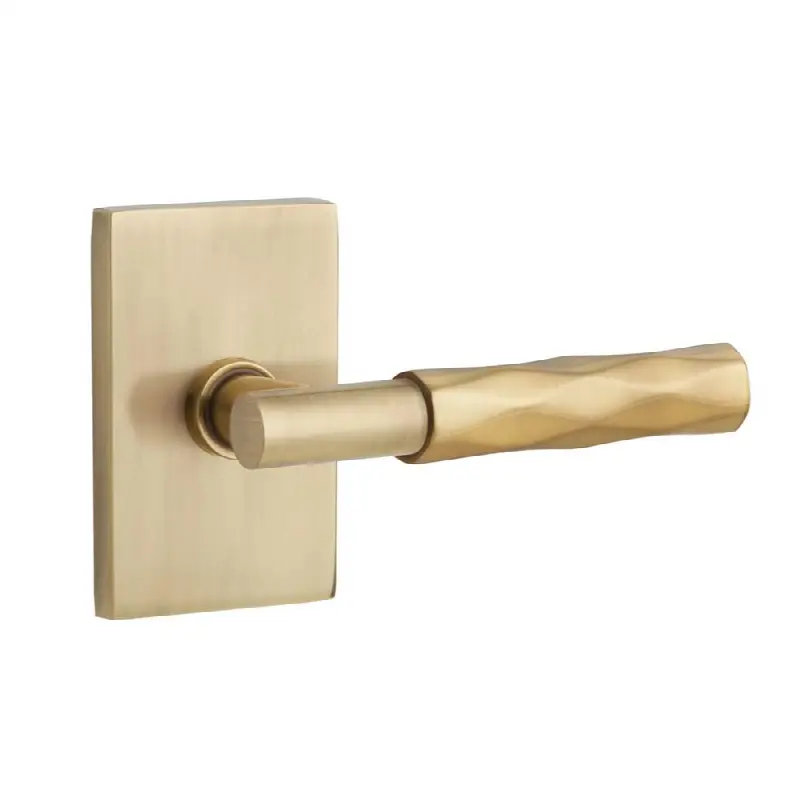Emtek Select Passage Interior Mortise w/ Modern Rectangular Rosette & T-Bar Stem, Tribeca Lever (RH)