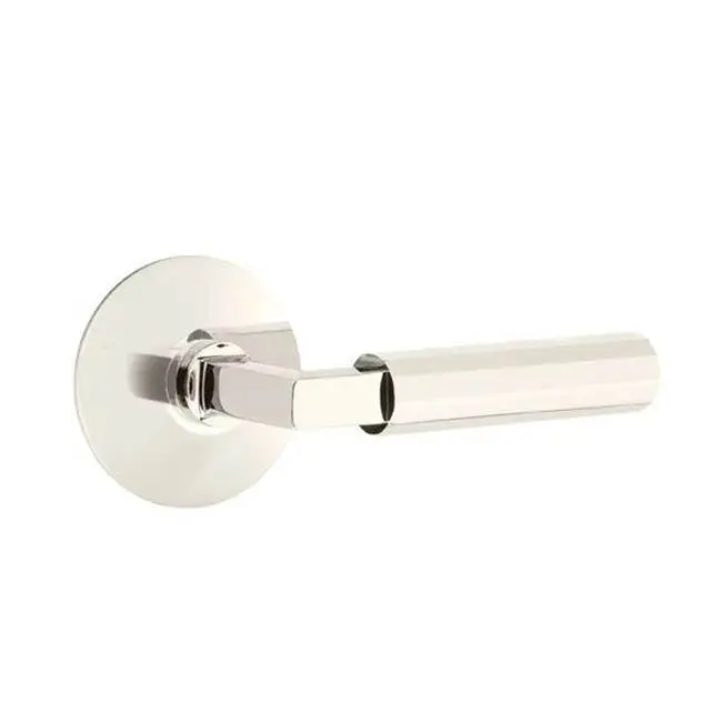 Emtek Select Privacy Interior Mortise w/ Modern Rosette & L-Square Stem, Faceted Lever (LH)
