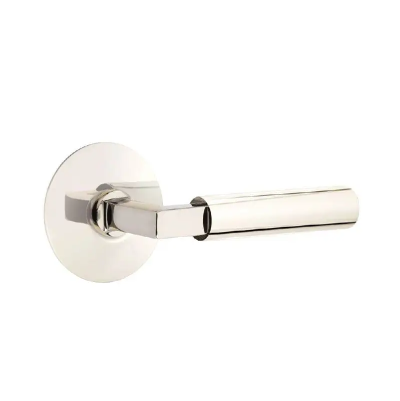 Emtek Select Privacy Interior Mortise w/ Modern Rosette & L-Square Stem, Smooth Lever (RH)