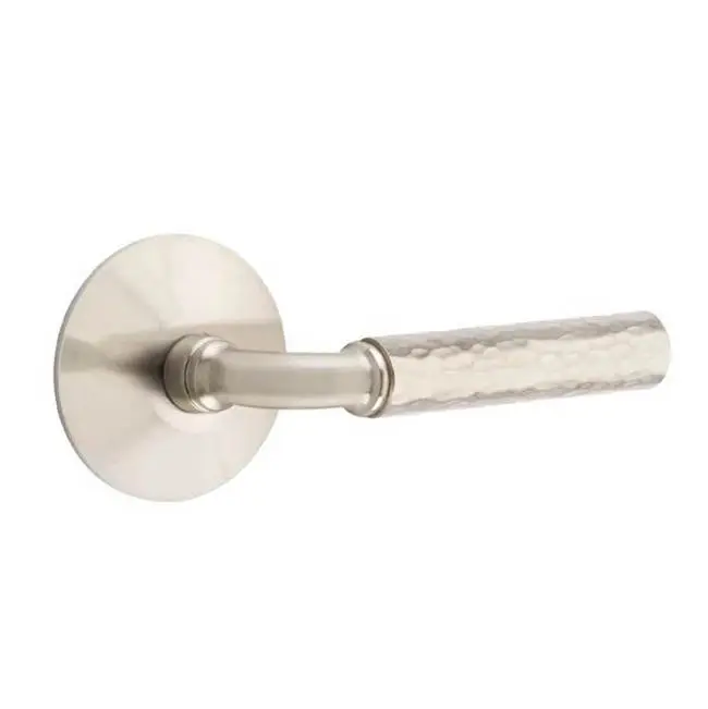 Emtek Select Privacy Interior Mortise w/ Modern Rosette & R-Bar Stem, Hammered Lever (LH)
