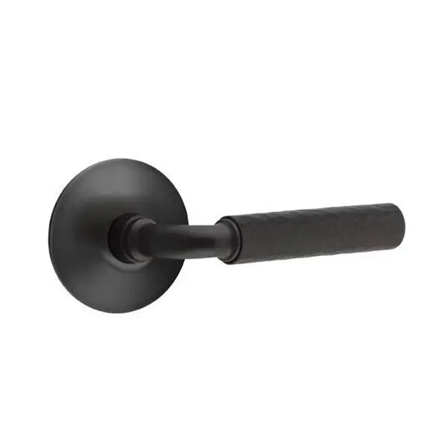 Emtek Select Privacy Interior Mortise w/ Modern Rosette & R-Bar Stem, Hammered Lever (LH)