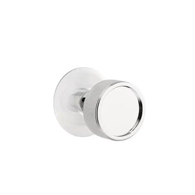 Emtek Select Privacy Interior Mortise w/ Modern Rosette & Conical Stem, Knurled Knob, Polished Chrome (RH)