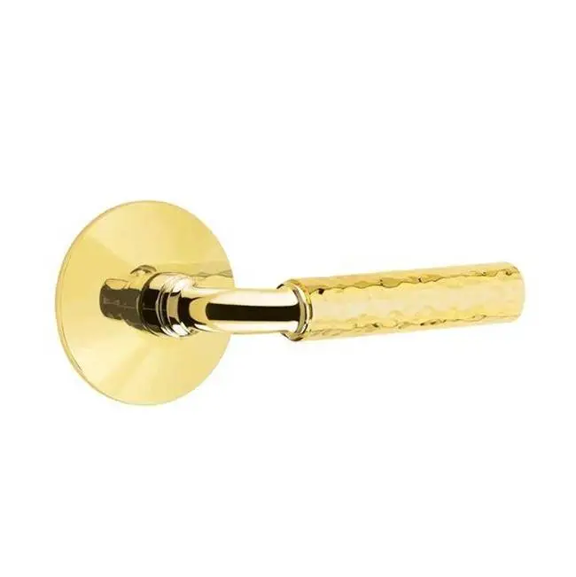 Emtek Select Privacy Interior Mortise w/ Modern Rosette & R-Bar Stem, Hammered Lever (LH)