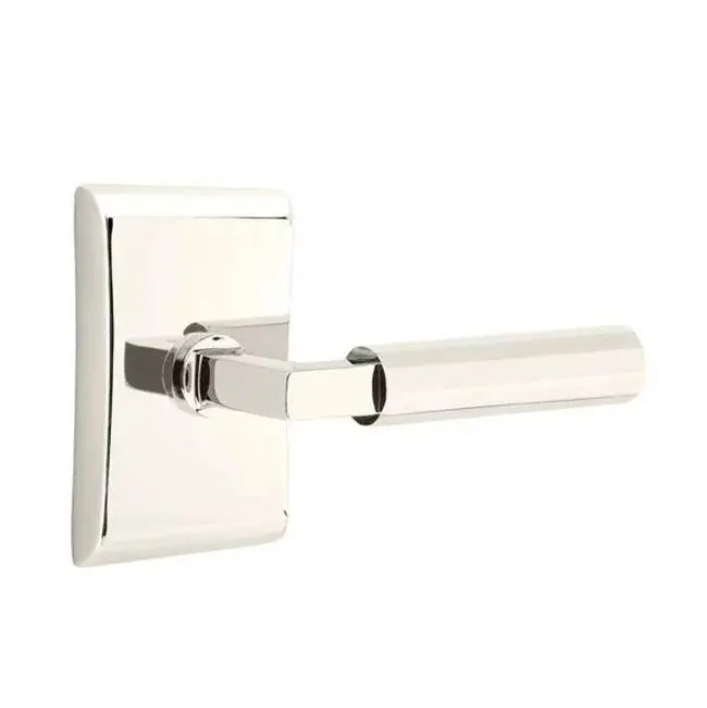 Emtek Select Privacy Interior Mortise w/ Neos Rosette & L-Square Stem, Faceted Lever (LH)