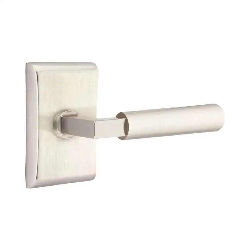 Emtek Select Privacy Interior Mortise w/ Neos Rosette & L-Square Stem, Smooth Lever (RH)