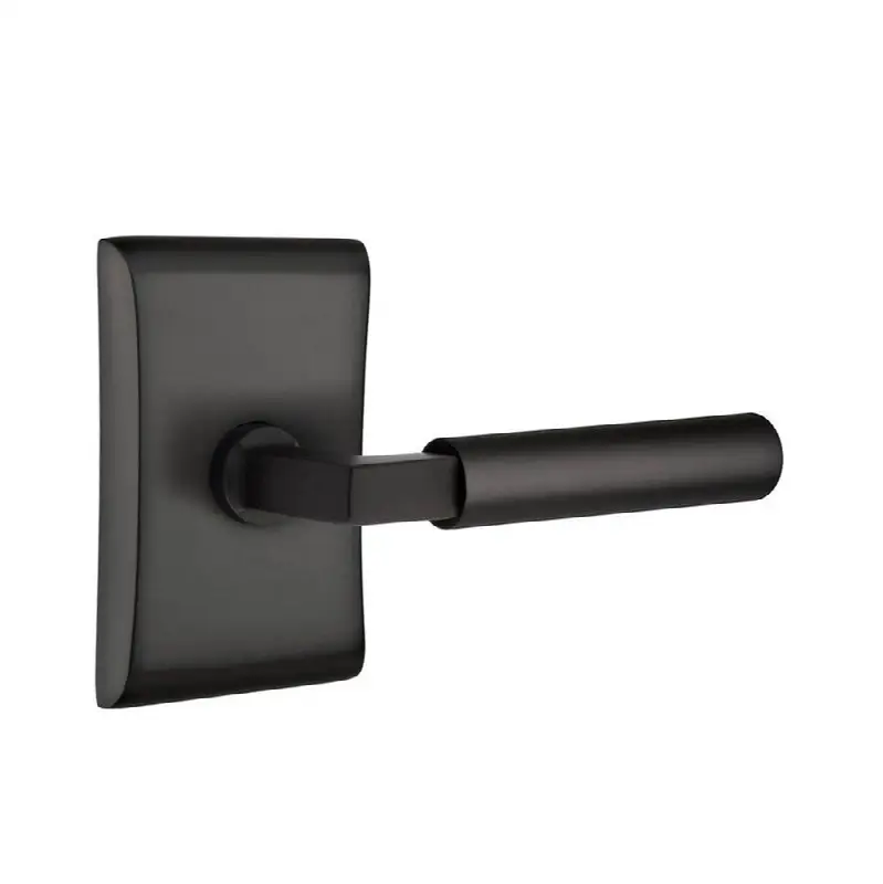 Emtek Select Privacy Interior Mortise w/ Neos Rosette & L-Square Stem, Smooth Lever (RH)