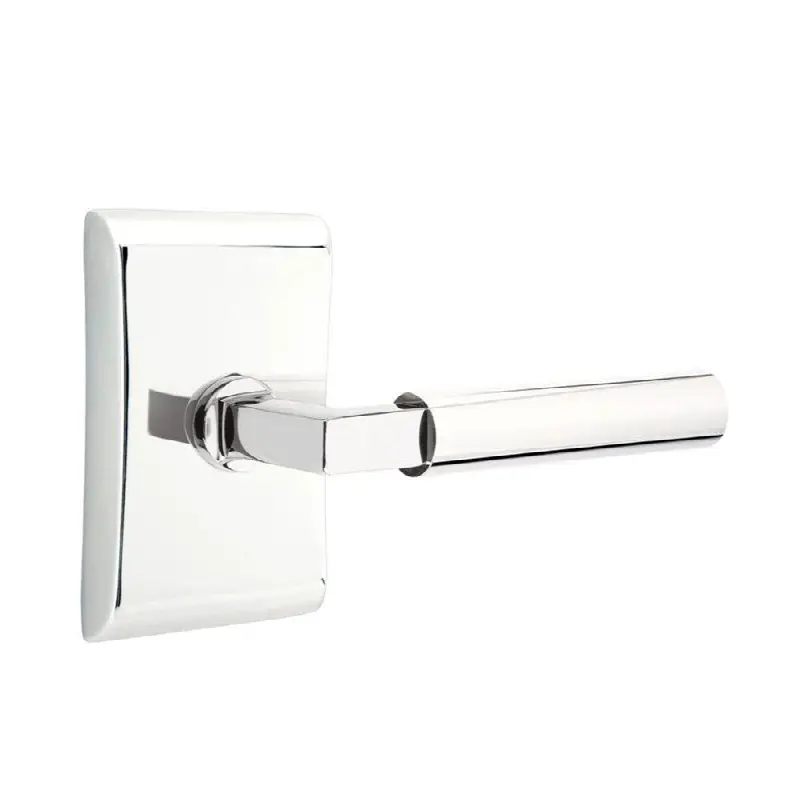 Emtek Select Privacy Interior Mortise w/ Neos Rosette & L-Square Stem, Smooth Lever (RH)