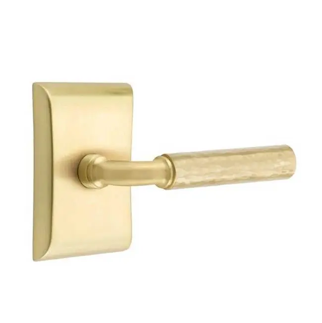 Emtek Select Privacy Interior Mortise w/ Neos Rosette & R-Bar Stem, Hammered Lever (RH)