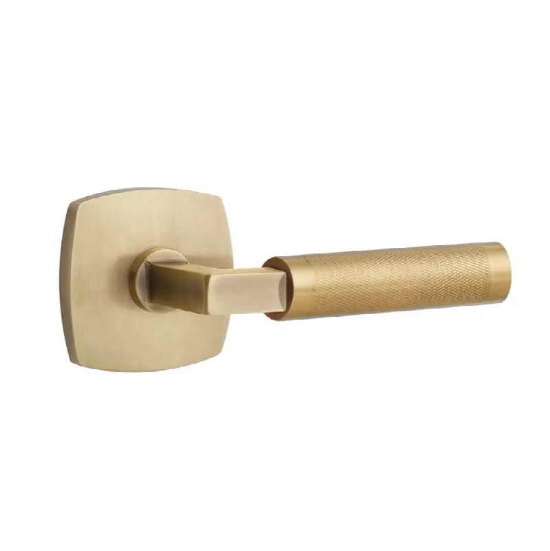 Emtek Select Passage Interior Mortise w/ Urban Modern Rosette & L-Square Stem, Knurled Lever (RH)