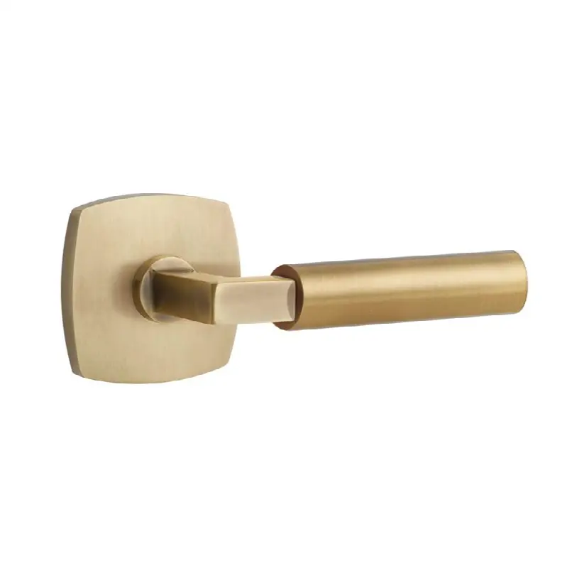 Emtek Select Passage Interior Mortise w/ Urban Modern Rosette & L-Square Stem, Smooth Lever (RH)