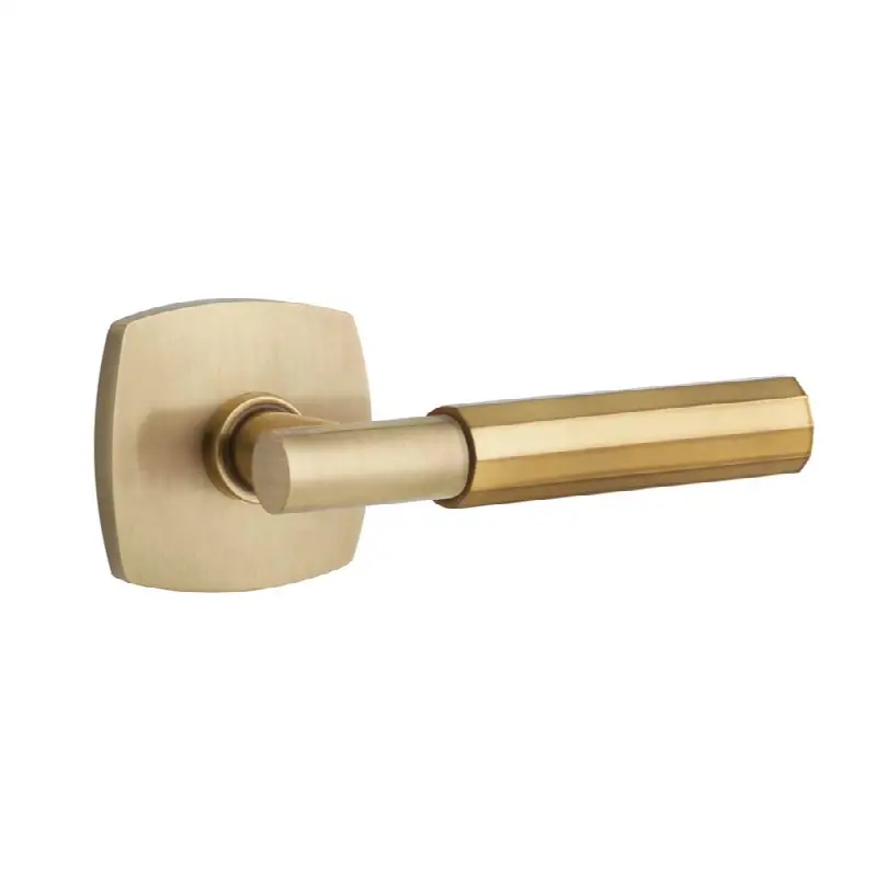 Emtek Select Passage Interior Mortise w/ Urban Modern Rosette & T-Bar Stem, Faceted Lever (LH)