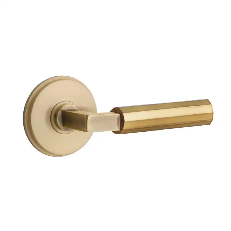 Emtek Select Passage Interior Mortise w/ Watford Rosette & L-Square Stem, Faceted Lever (LH)