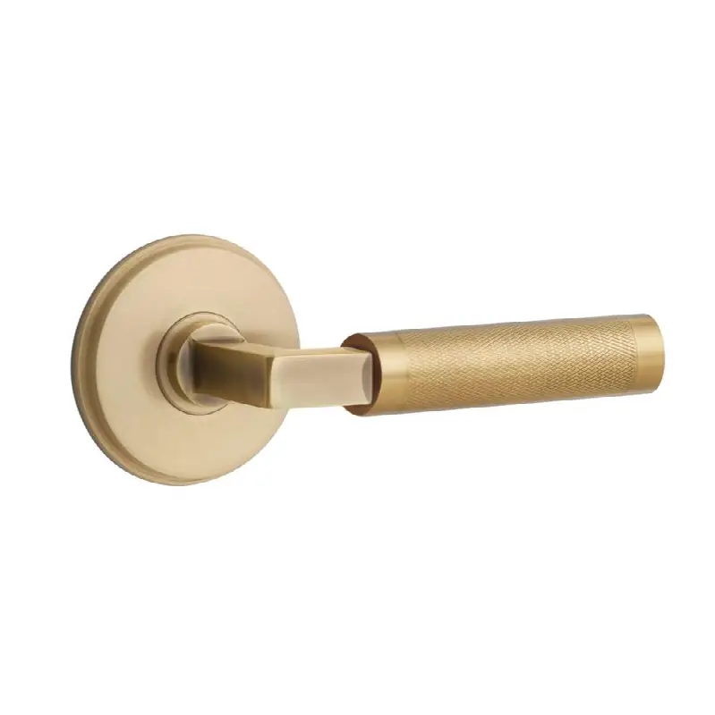 Emtek Select Passage Interior Mortise w/ Watford Rosette & L-Square Stem, Knurled Lever (LH)