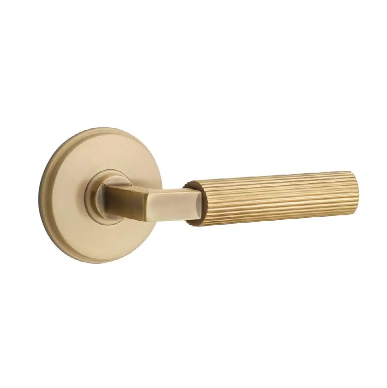 Emtek Select Passage Interior Mortise w/ Watford Rosette & L-Sq. Stem, Straight Knurled Lever (RH)