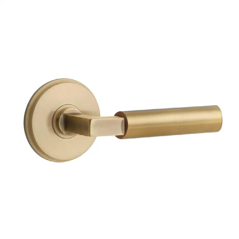 Emtek Select Passage Interior Mortise w/ Watford Rosette & L-Square Stem, Smooth Lever (RH)