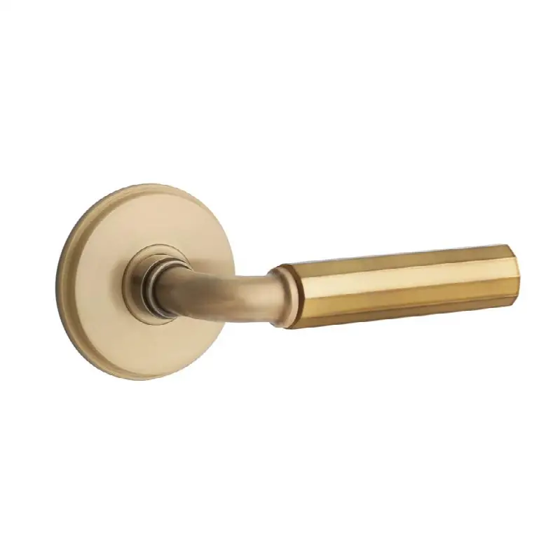 Emtek Select Passage Interior Mortise w/ Watford Rosette & R-Bar Stem, Faceted Lever (RH)