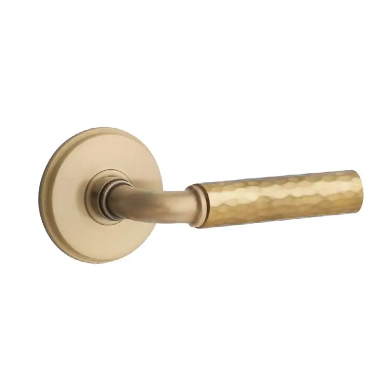 Emtek Select Passage Interior Mortise w/ Watford Rosette & R-Bar Stem, Hammered Lever (LH)
