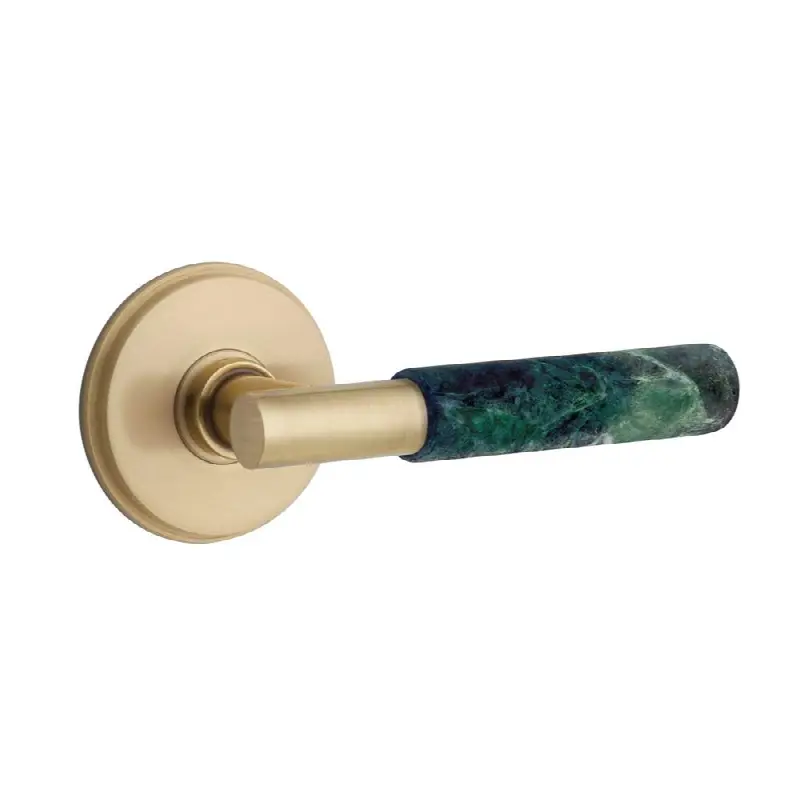 Emtek Select Passage Interior Mortise w/ Watford Rosette & T-Bar Stem, Green Marble Lever (RH)