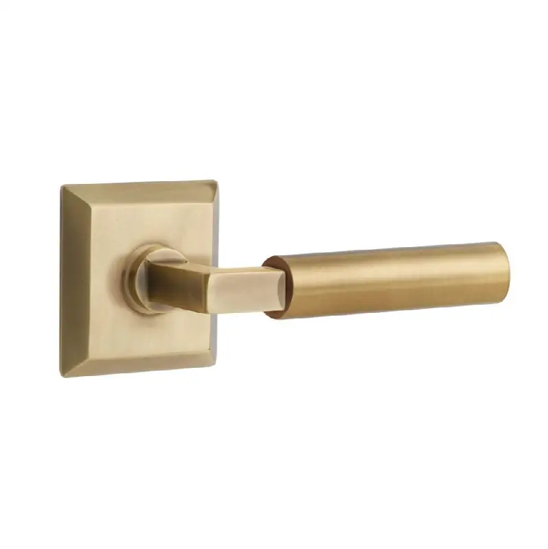 Emtek Select Passage Interior Mortise w/ Quincy Rosette & L-Square Stem, Smooth Lever (RH)
