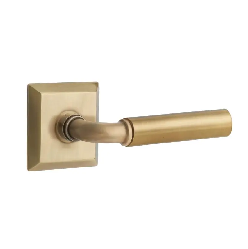 Emtek Select Passage Interior Mortise w/ Quincy Rosette & R-Bar Stem, Smooth Lever (LH)