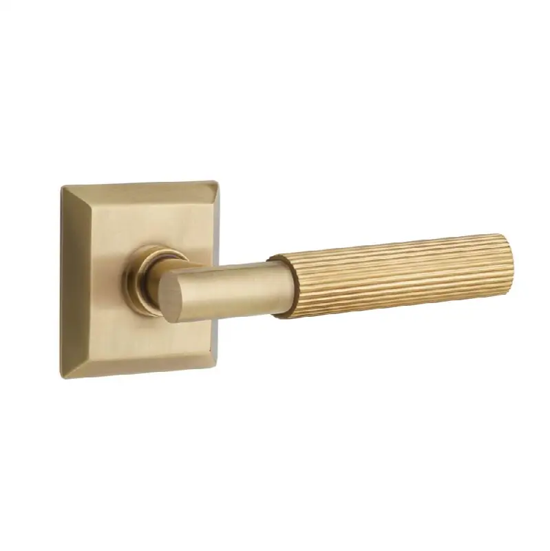 Emtek Select Passage Interior Mortise w/ Quincy Rosette & T-Bar Stem, Straight Knurled Lever (LH)