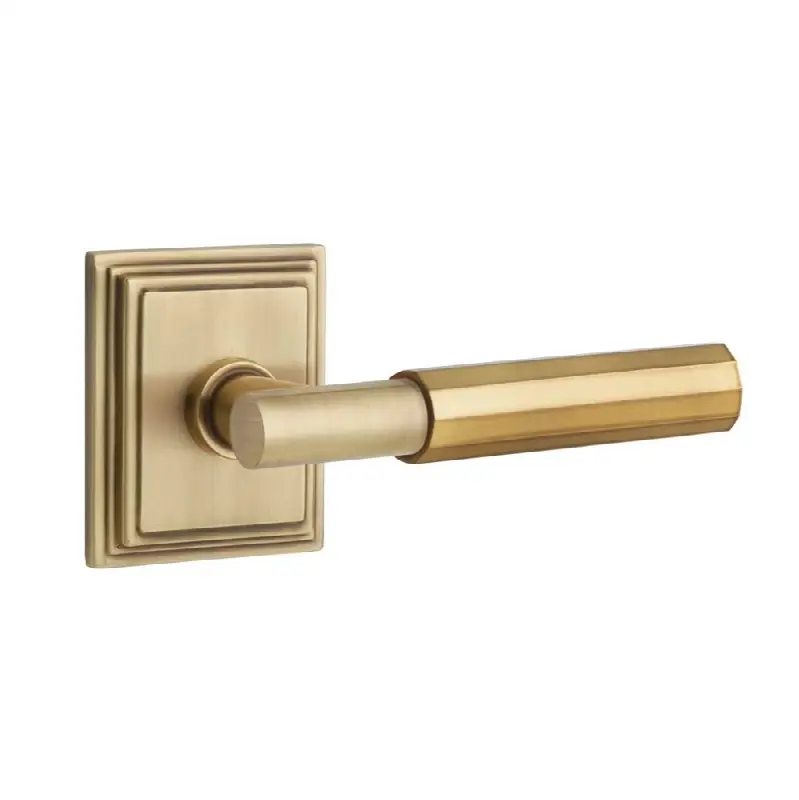 Emtek Select Passage Interior Mortise w/ Wilshire Rosette & T-Bar Stem, Faceted Lever (RH)
