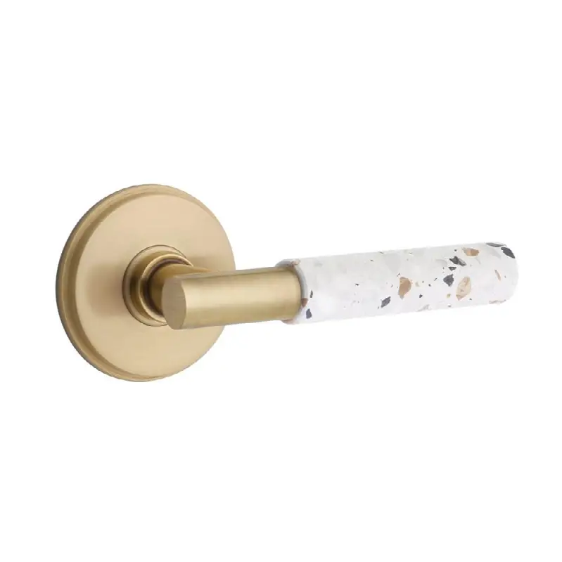 Emtek Select Privacy Interior Mortise w/ Watford Rosette & T-Bar Stem, Light Terrazzo Lever (LH)