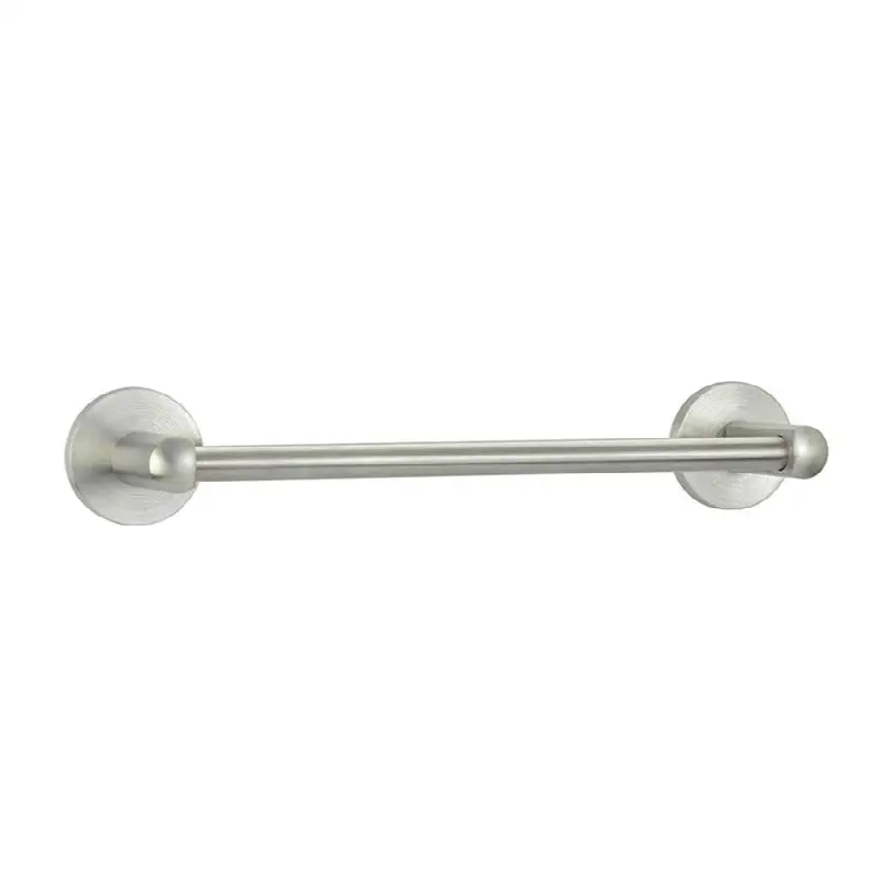 Stainless Steel Towel Bar, Disk Rosette, 12", SS