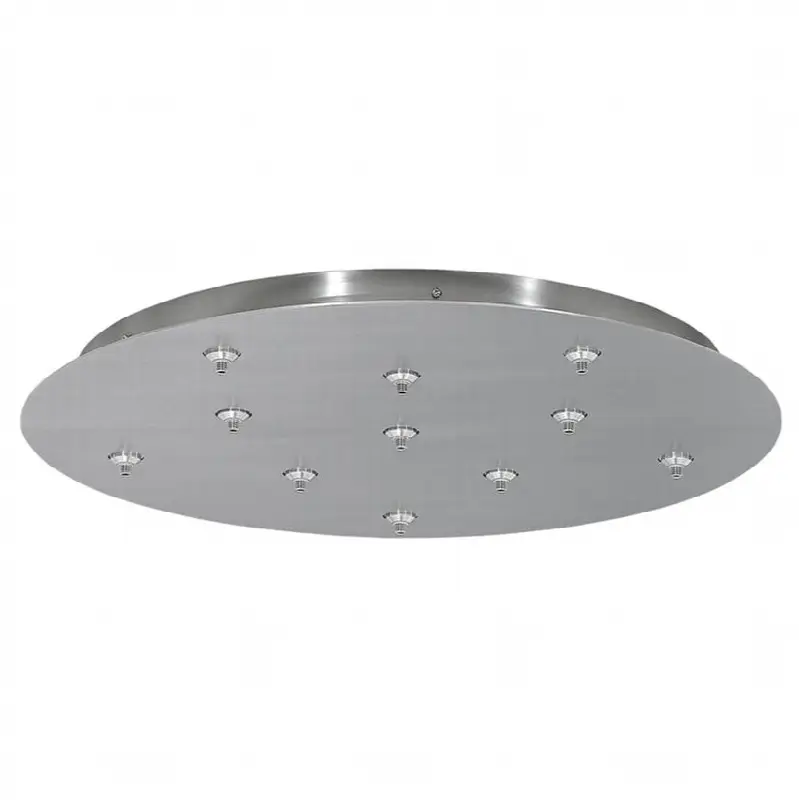 FreeJack Round Canopy 11-port Round 11 Port Integral Transformer Metal satin nickel