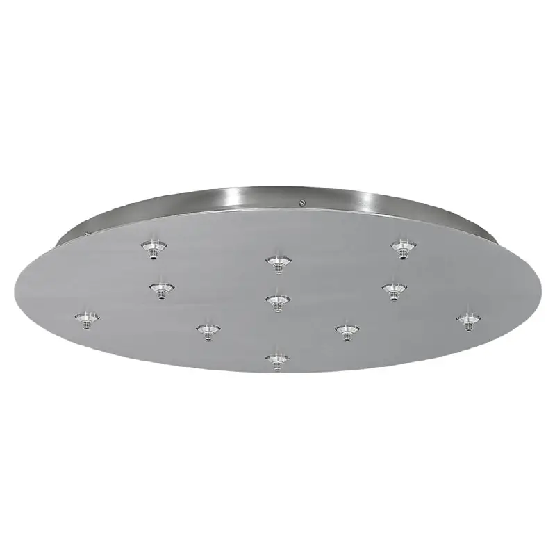 FreeJack Round Canopy 11-port LED Round 11 Port Integral Transformer Metal satin nickel
