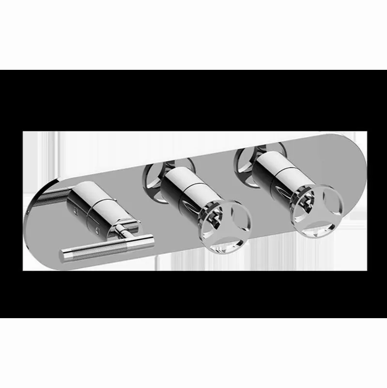 Harley Round M-Series Valve Trim with Three Handles (Horizontal Orientation)