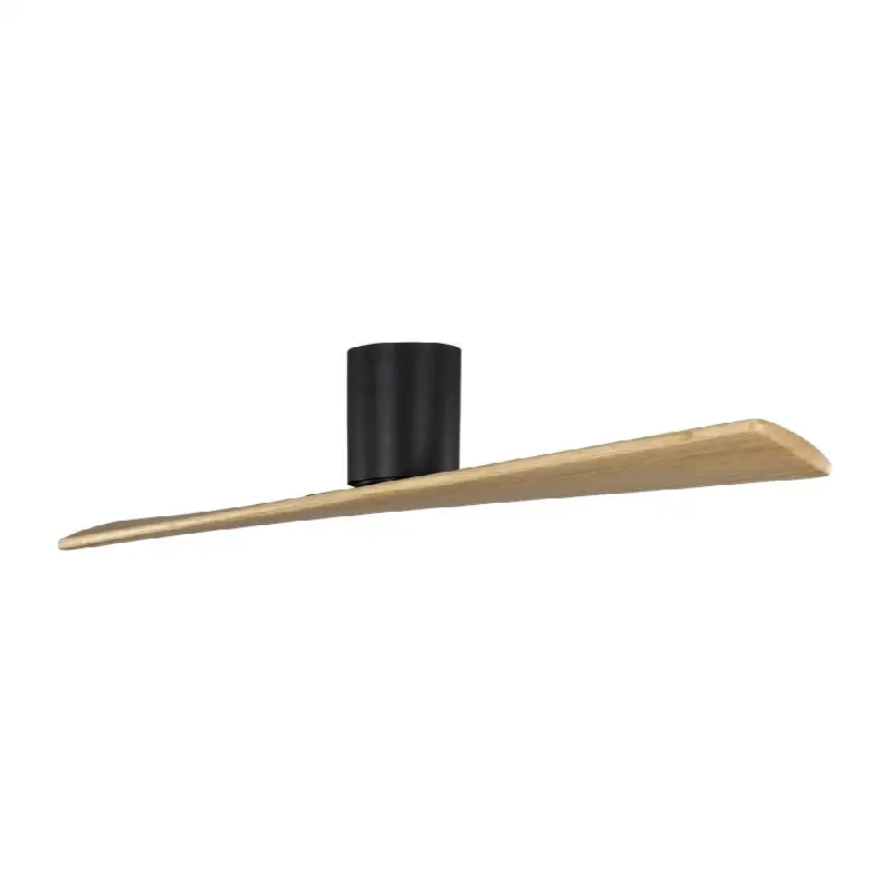 Plank Smart 52 Hugger Ceiling Fan in Midnight Black with Natural Honey Blades