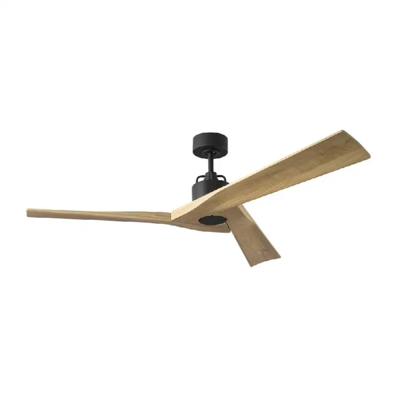 Alma Smart 52 Ceiling Fan in Midnight Black with Natural Honey Blades