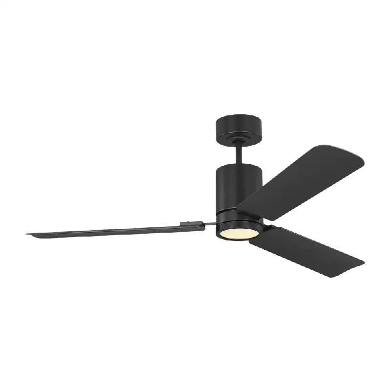 Cleancut 54 Ceiling Fan in Midnight Black with Midnight Black Blades and Light Kit