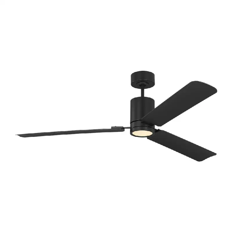 Cleancut 62 Ceiling Fan in Midnight Black with Midnight Black Blades and Light Kit