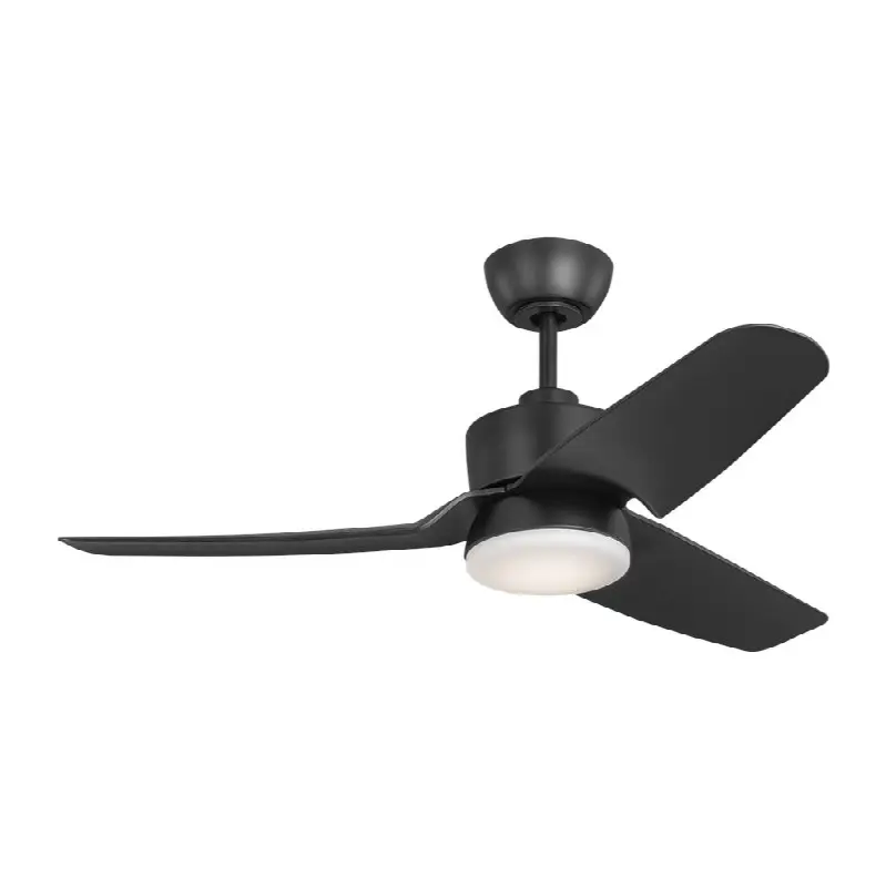 Colgin 44 LED Ceiling Fan in Midnight Black with Midnight Black Blades and Light Kit
